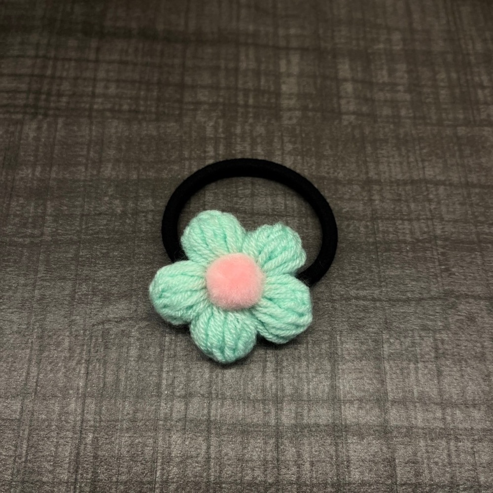 Jenny′s good life手作毛線針織泡芙小花髮圈-細節圖7