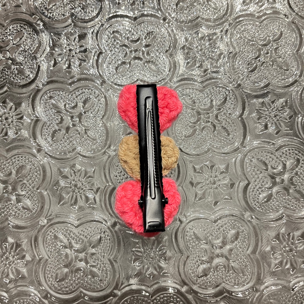 Jenny′s good life手作毛線針織愛心髮夾 邊夾 髮飾-細節圖4