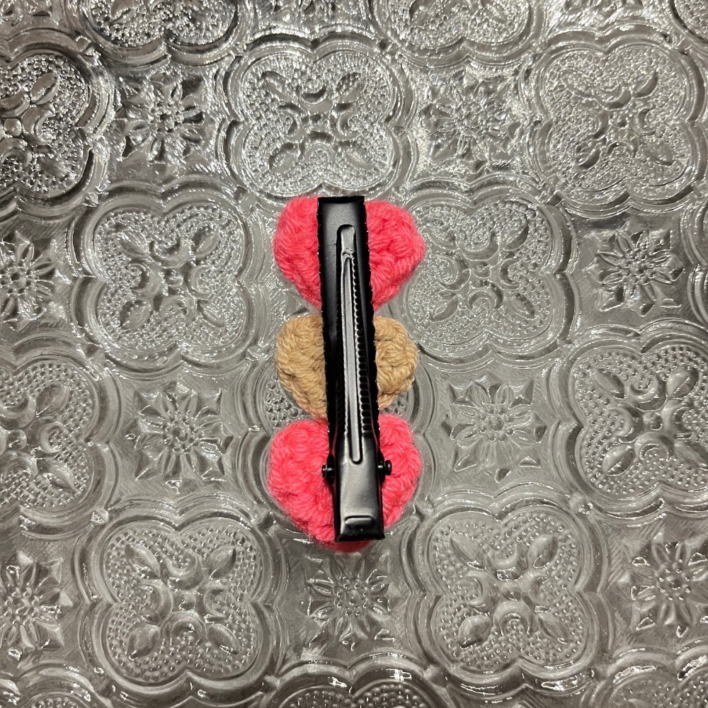 Jenny′s good life手作毛線針織愛心髮夾 邊夾 髮飾-細節圖2