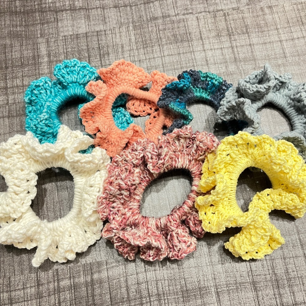 Jenny′s good life手作毛線針織花邊髮圈/大腸圈/髮飾-細節圖2