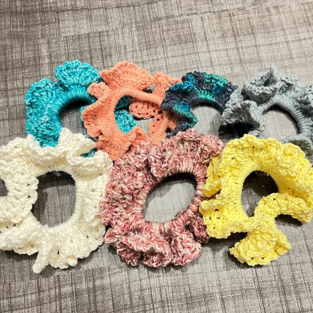 Jenny′s good life手作毛線針織花邊髮圈/大腸圈/髮飾-細節圖2