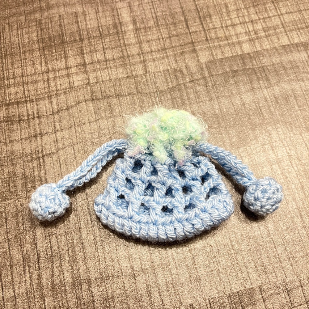 Jenny′s good life手作毛線針織格子球球束口袋/耳機包/耳機袋-規格圖11