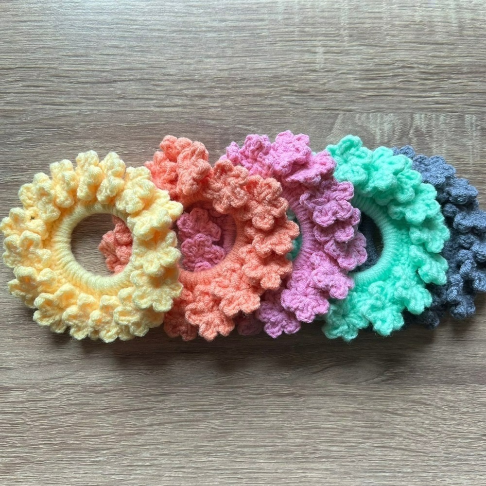 Jenny′s good life手作毛線針織小花圈髮圈/大腸圈/髮飾-細節圖2