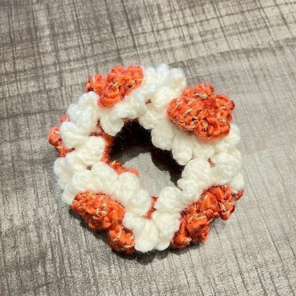 Jenny′s good life手作毛線針織雙色雙層捲捲花邊髮圈/大腸圈/髮飾-規格圖7