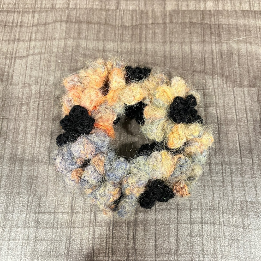 Jenny′s good life手作毛線針織雙色雙層捲捲花邊髮圈/大腸圈/髮飾-規格圖8