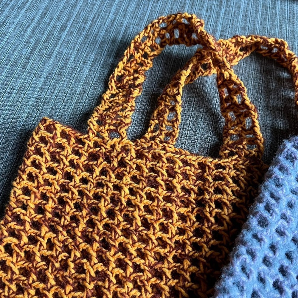 Jenny′s good life手作毛線針織鬆餅格子手提包/小包包-細節圖2