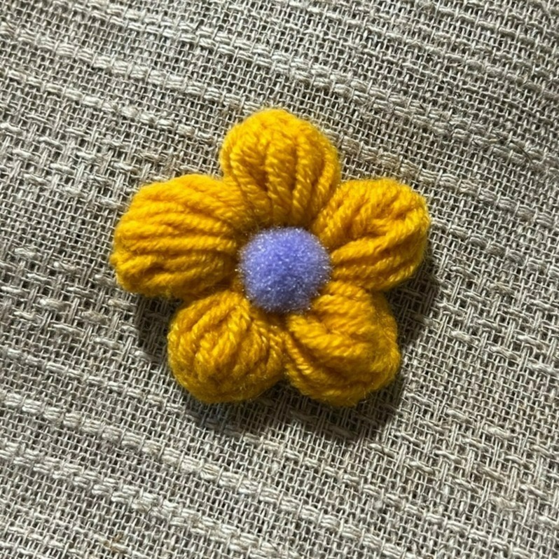 Jenny′s good life手作毛線針織毛球泡芙小花髮夾-細節圖8