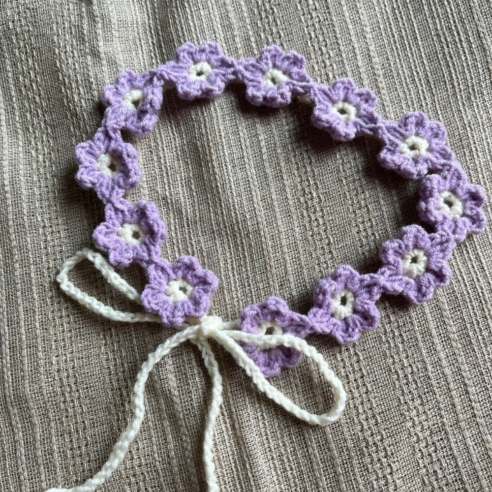 Jenny′s good life手作毛線針織雙色小花髮帶/髮飾 (｡◕‿◕｡✿)-規格圖6