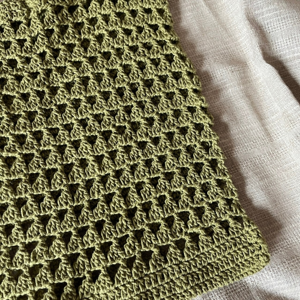Jenny′s good life手作毛線針織抹茶綠三角形提袋/多用途袋-細節圖2
