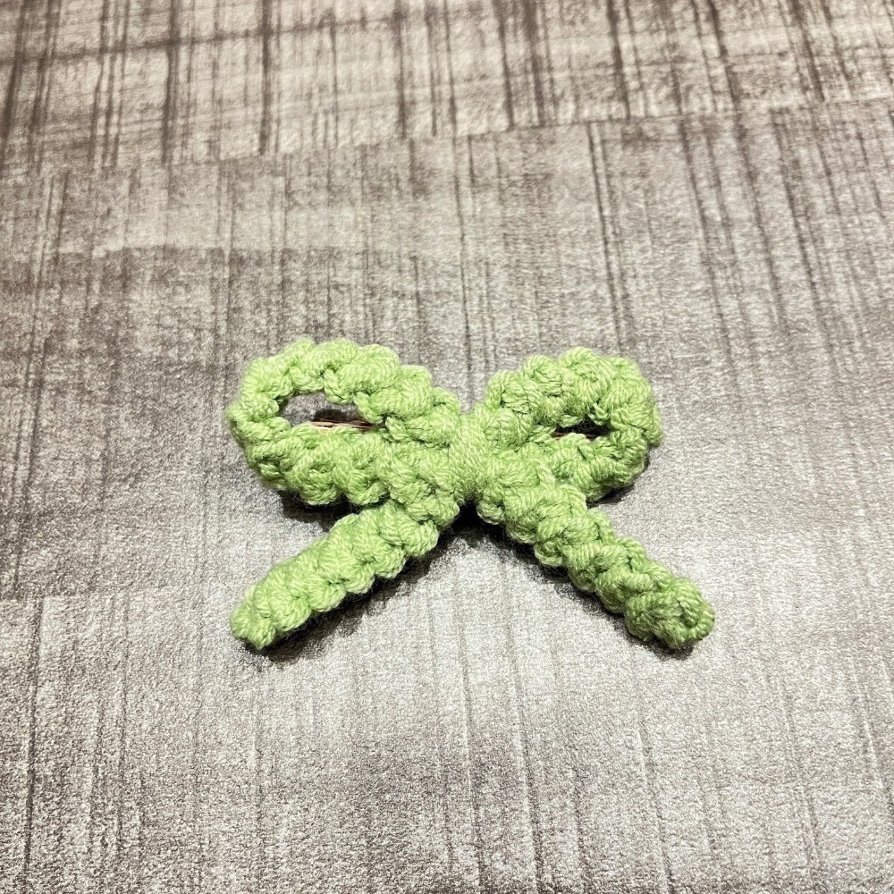 Jenny′s good life手作毛線針織蝴蝶結線條髮夾/髮飾-細節圖2