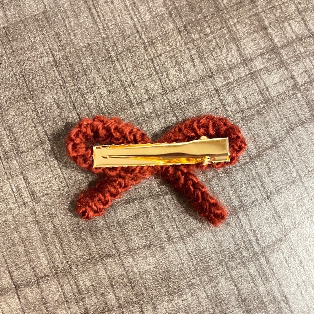 Jenny′s good life手作毛線針織蝴蝶結線條髮夾/髮飾-細節圖4