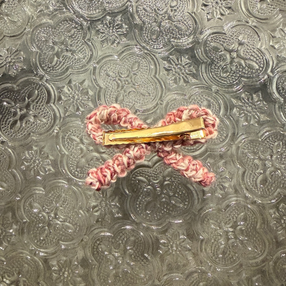 Jenny′s good life手作毛線針織蝴蝶結線條髮夾/髮飾-細節圖7