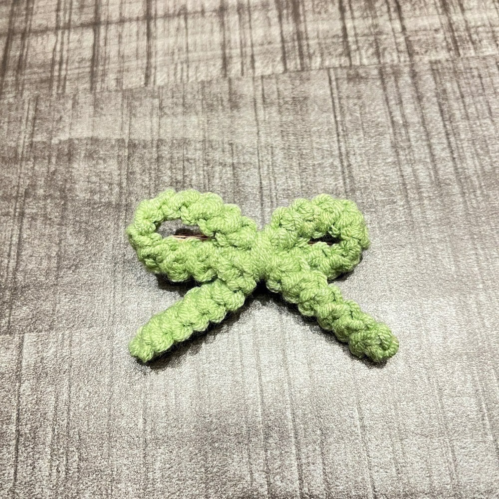 Jenny′s good life手作毛線針織蝴蝶結線條髮夾/髮飾-細節圖2