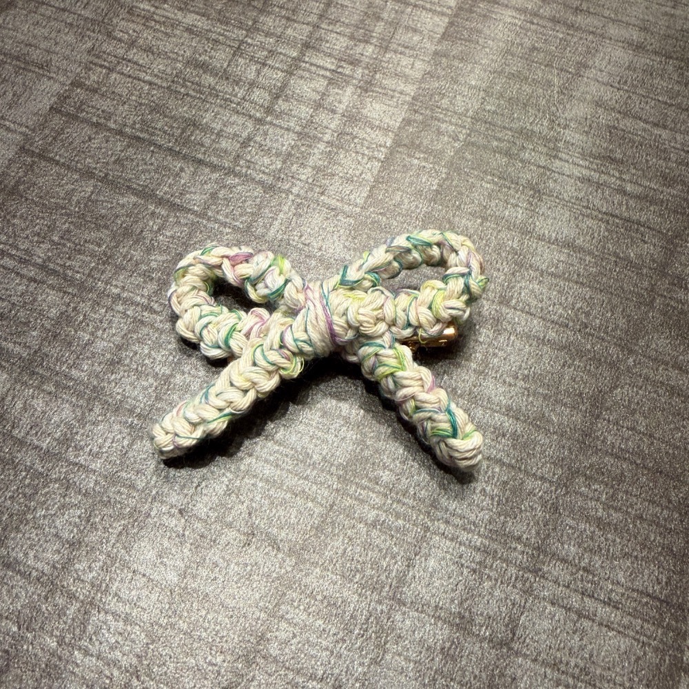 Jenny′s good life手作毛線針織蝴蝶結線條髮夾 髮飾 飾品-細節圖3