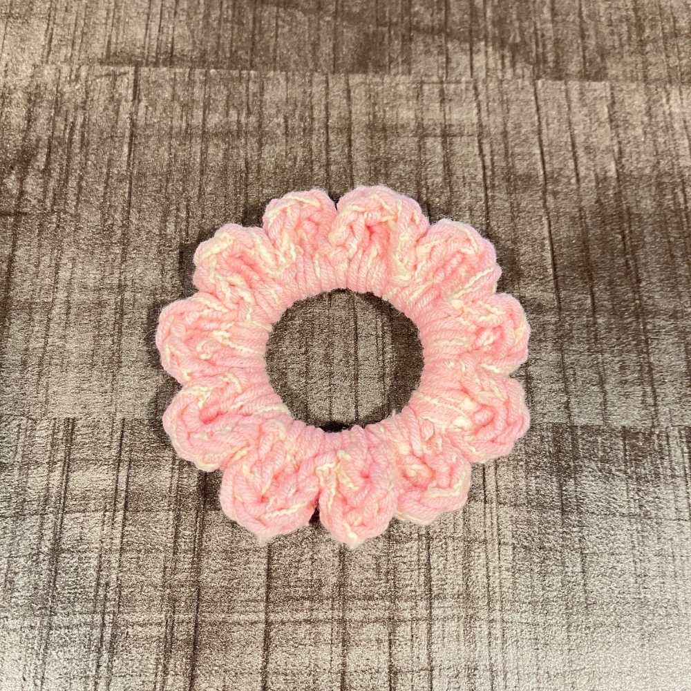 Jenny′s good life手作毛線針織髮圈/大腸圈/髮飾/小腸圈 - 波浪花瓣-細節圖3