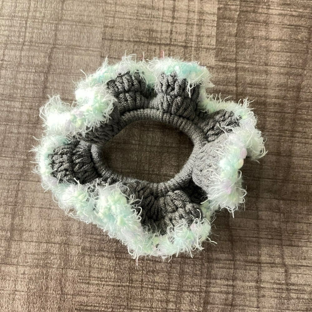 Jenny′s good life手作毛線針織經典浪漫雙色髮圈/大腸圈/髮飾-細節圖3