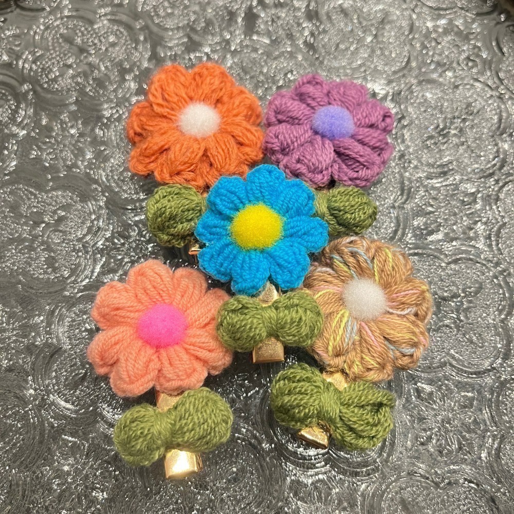 Jenny’s good life 手作針織毛線 一支小花髮夾/髮飾-細節圖2