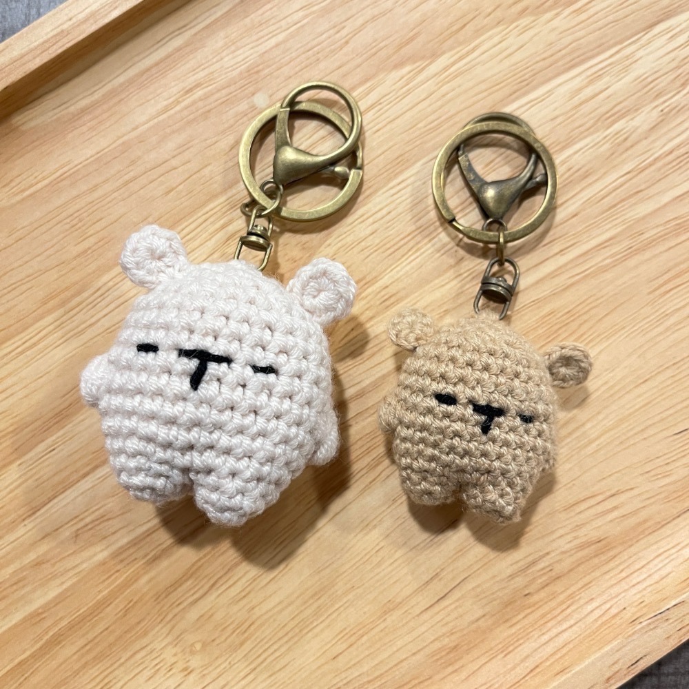 Jenny’s good life 手作毛線厭世小熊掛飾 鑰匙圈 吊飾-細節圖2