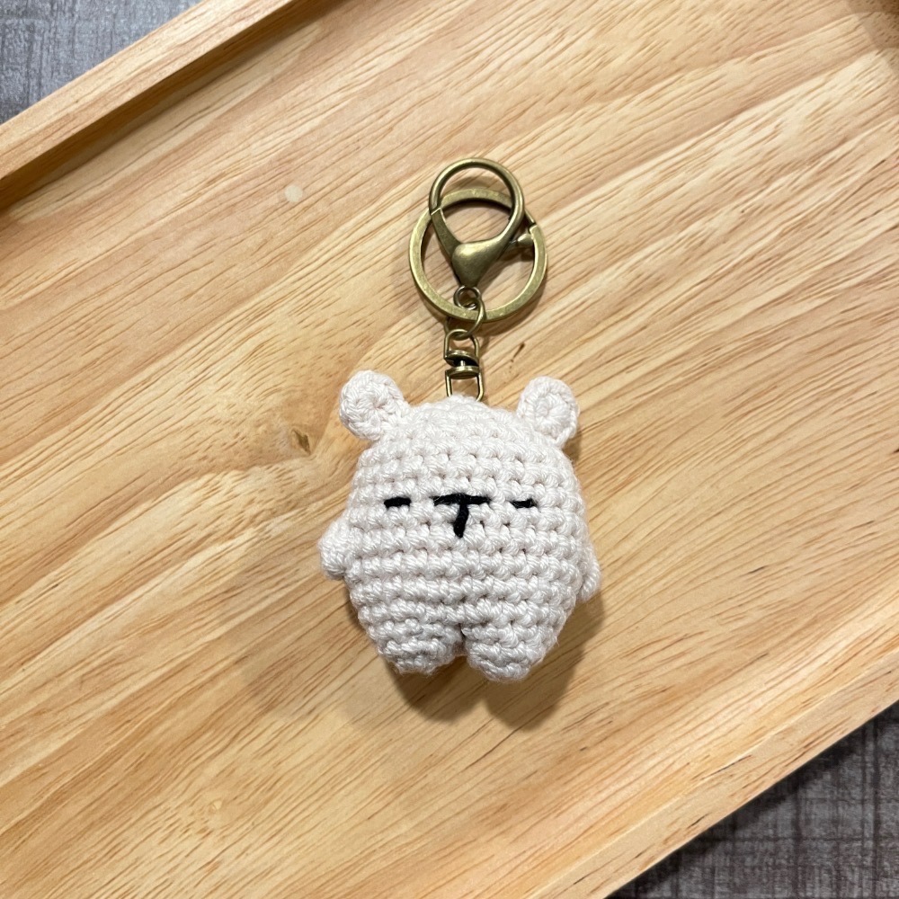 Jenny’s good life 手作毛線厭世小熊掛飾 鑰匙圈 吊飾-細節圖4