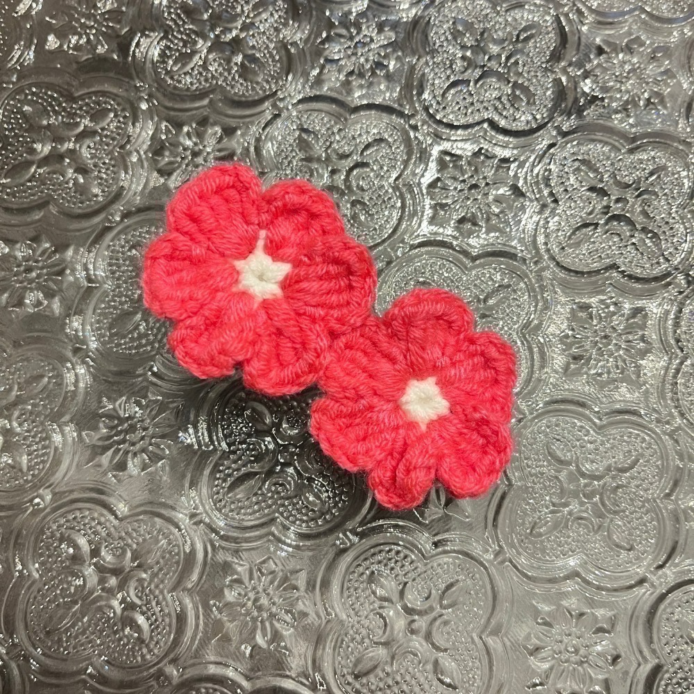 Jenny’s good life 手作毛線兩朵小花髮夾-細節圖3