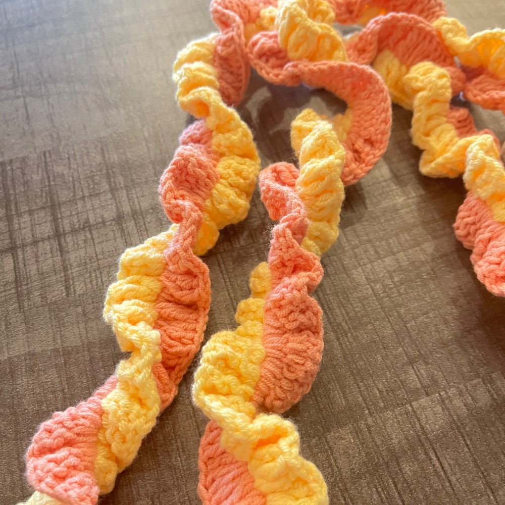 Jenny’s good life 手作毛線手機背帶 手機掛繩 寶寶黃x蜜桃粉-細節圖2