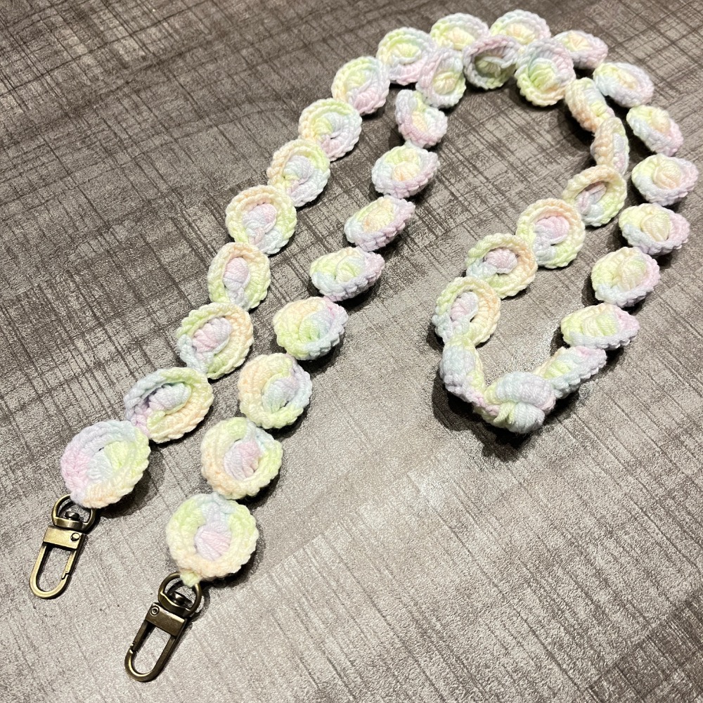 Jenny’s good life 手作毛線棉花糖彩虹泡泡手機背帶 手機掛繩-細節圖2