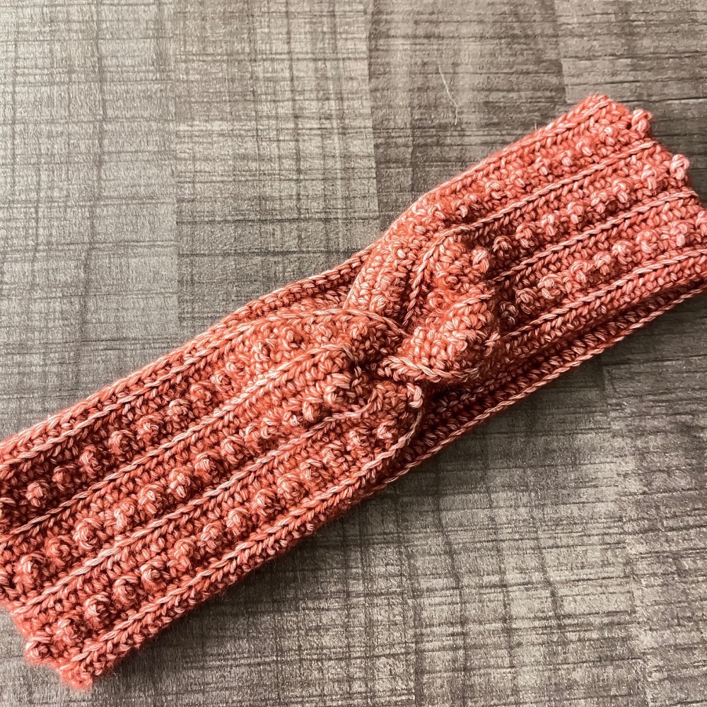 Jenny’s good life 手作毛線豆豆扭結寬版髮帶-細節圖2