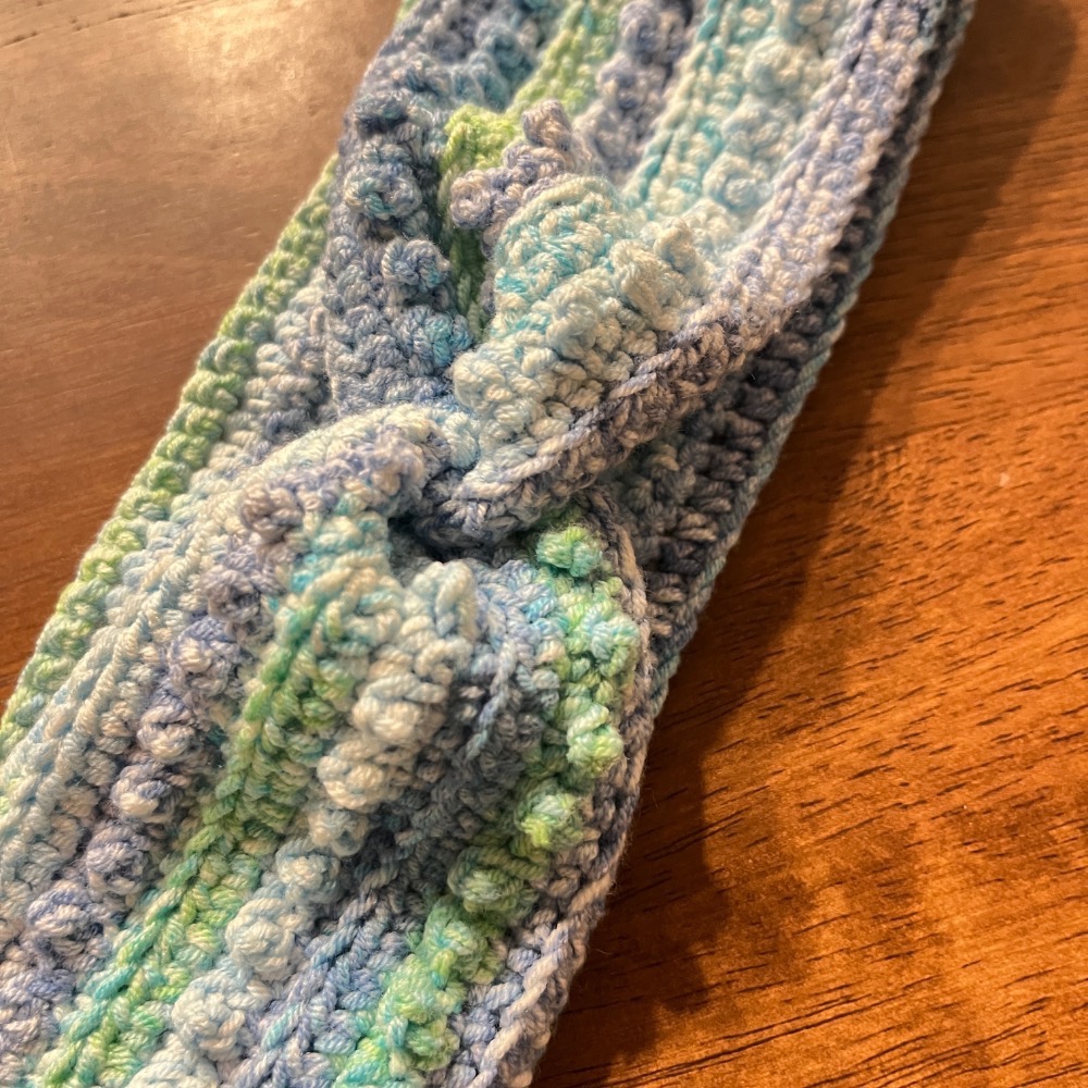 Jenny’s good life 手作毛線豆豆扭結寬版髮帶-細節圖5