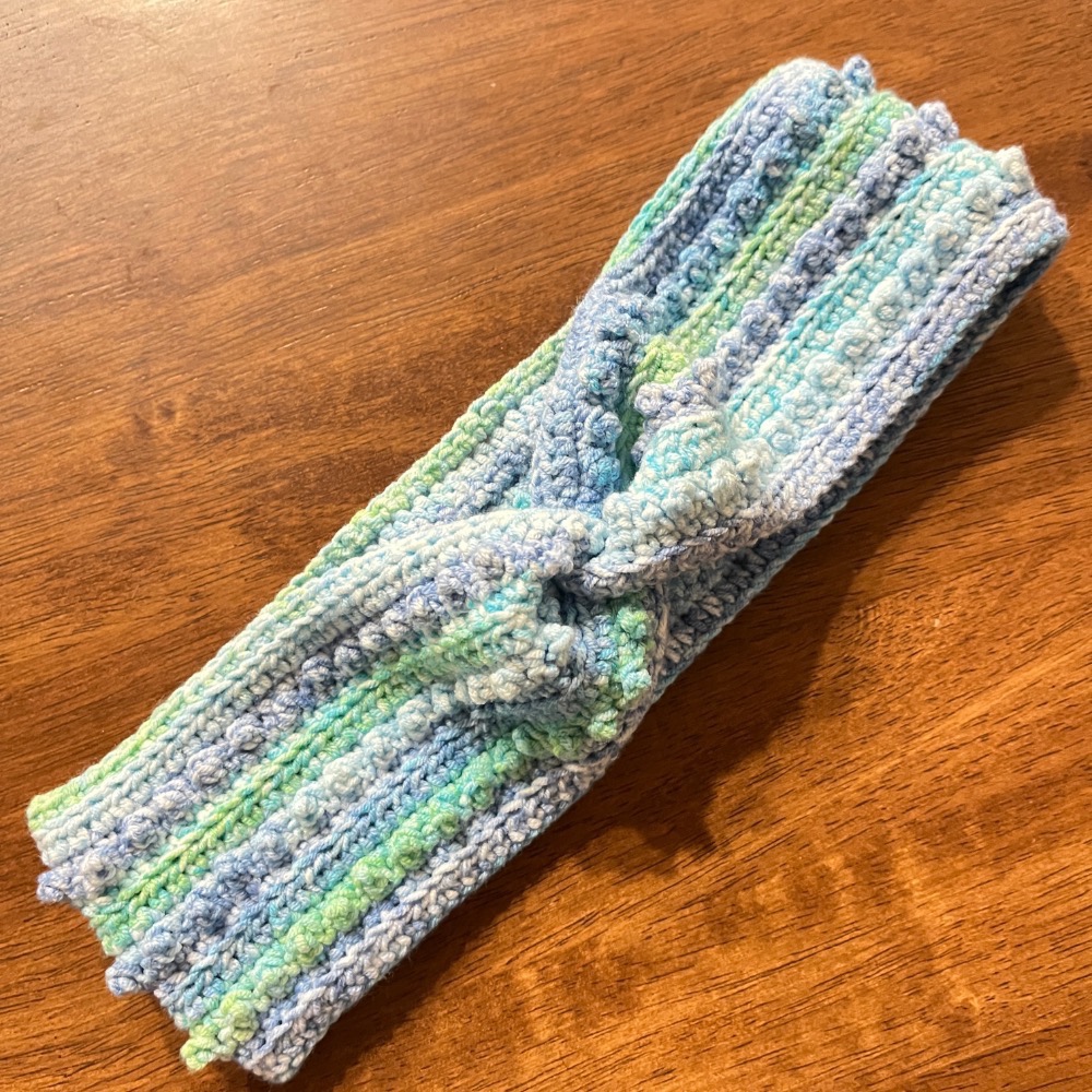 Jenny’s good life 手作毛線豆豆扭結寬版髮帶-細節圖6