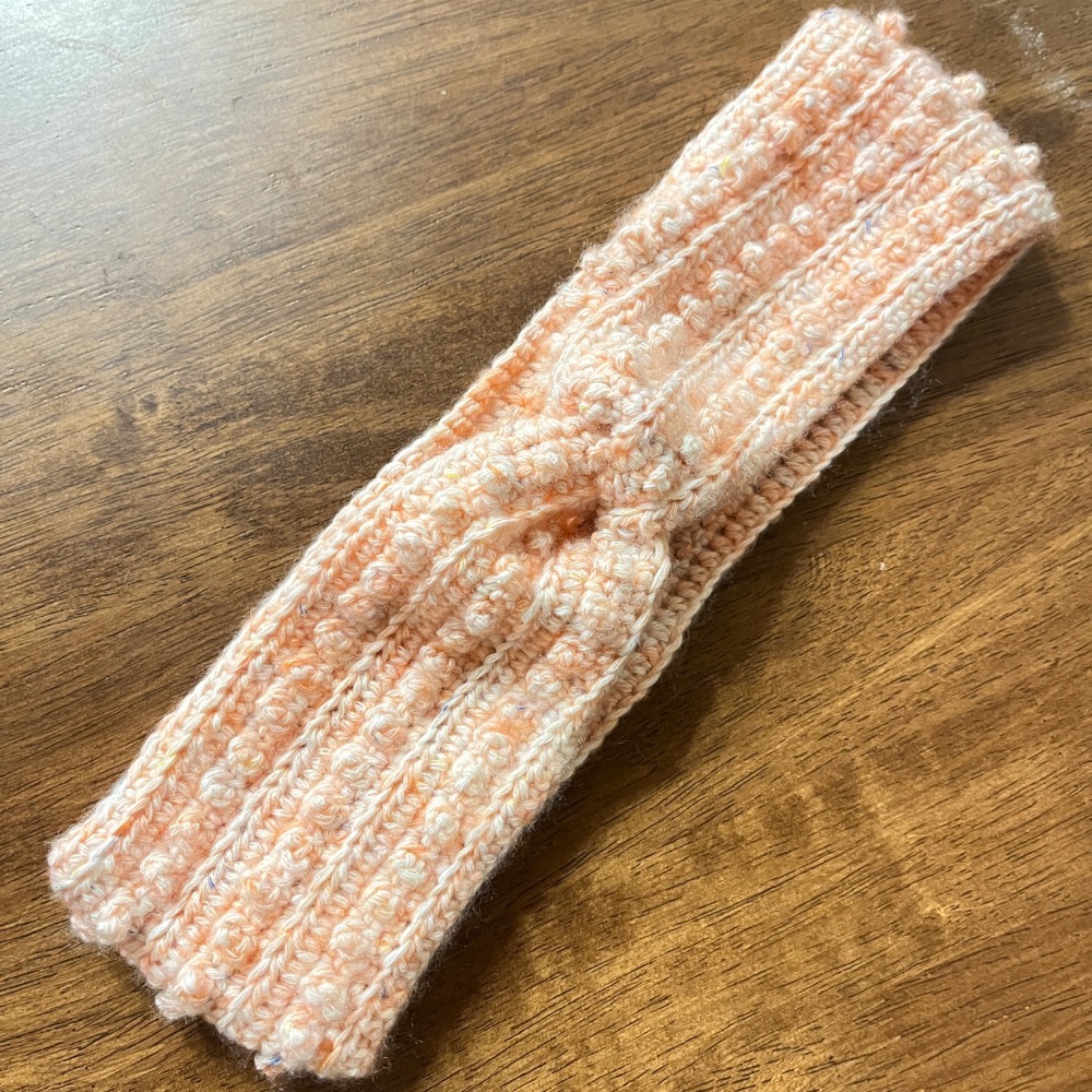 Jenny’s good life 手作毛線豆豆扭結寬版髮帶-細節圖8