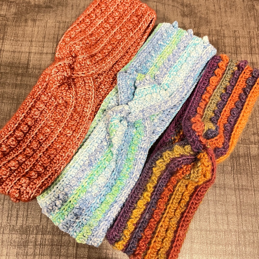 Jenny’s good life 手作毛線豆豆扭結寬版髮帶-細節圖9