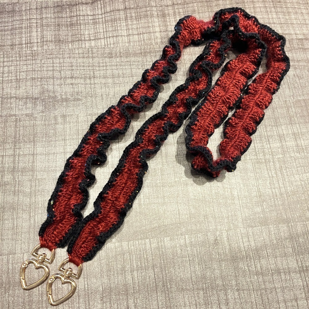 Jenny’s good life 手作毛線波浪捲捲寬版手機掛繩 手機背帶-細節圖2