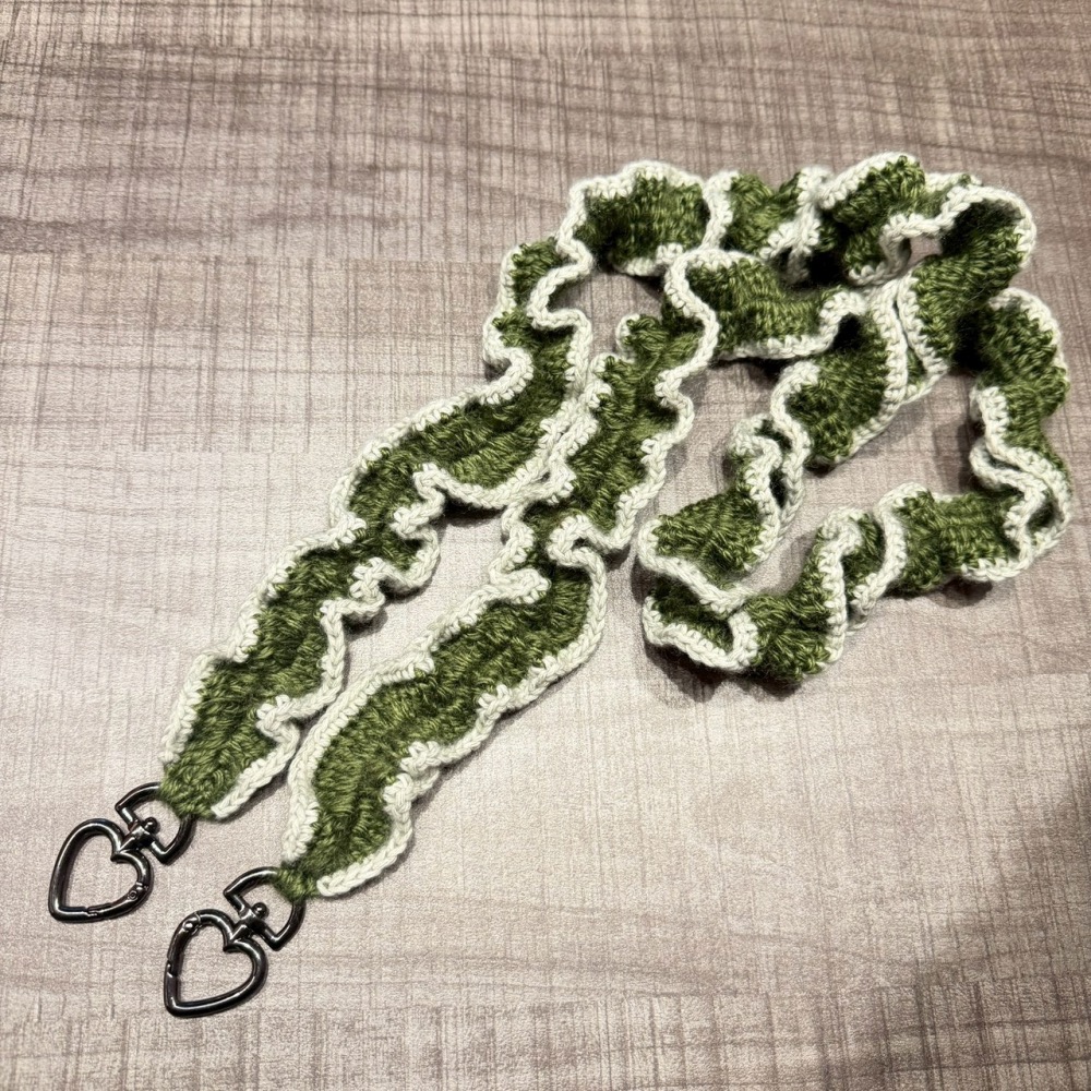 Jenny’s good life 手作毛線波浪捲捲寬版手機掛繩 手機背帶-細節圖4