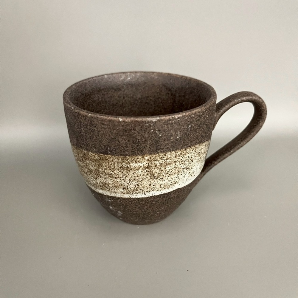 日本製美濃燒白色刷紋一抹白咖啡色咖啡杯盤組 茶杯盤組 陶瓷杯盤組 杯子 盤子 甜點盤 小盤子-細節圖4