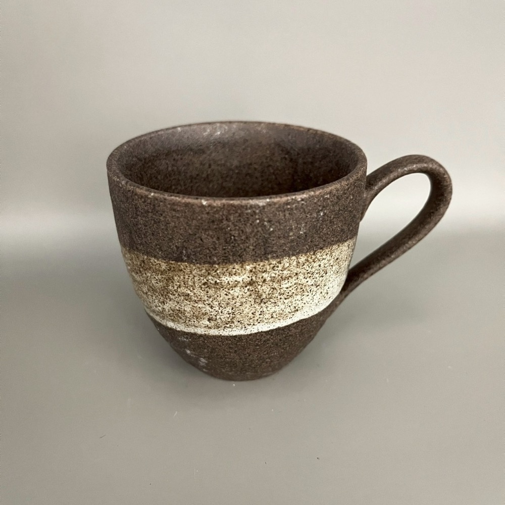 日本製美濃燒白色刷紋一抹白咖啡色咖啡杯盤組 茶杯盤組 陶瓷杯盤組 杯子 盤子 甜點盤 小盤子-細節圖4