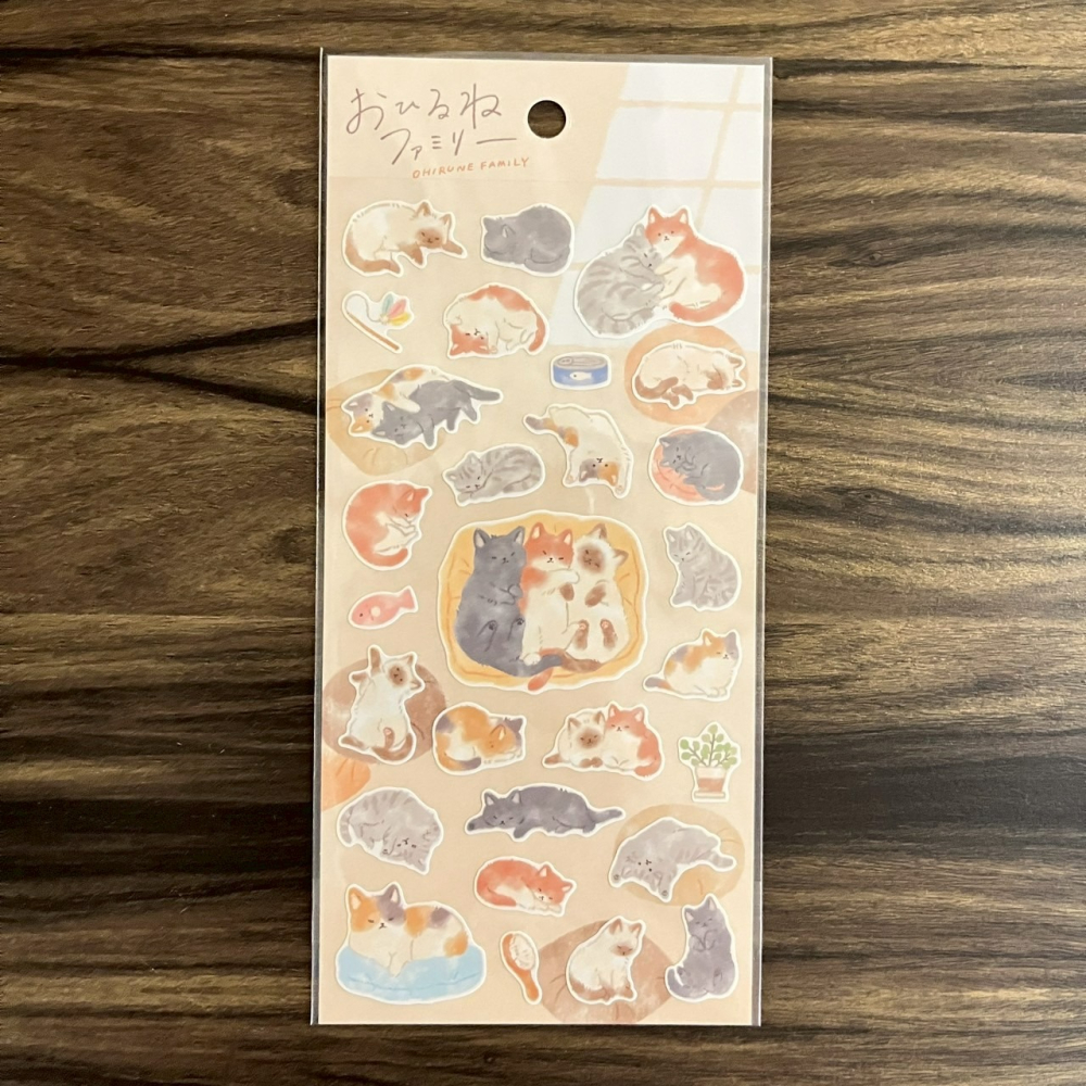 日本製MIND WAVE Nekoyama-san貓咪一家貼紙 手帳貼紙-細節圖2