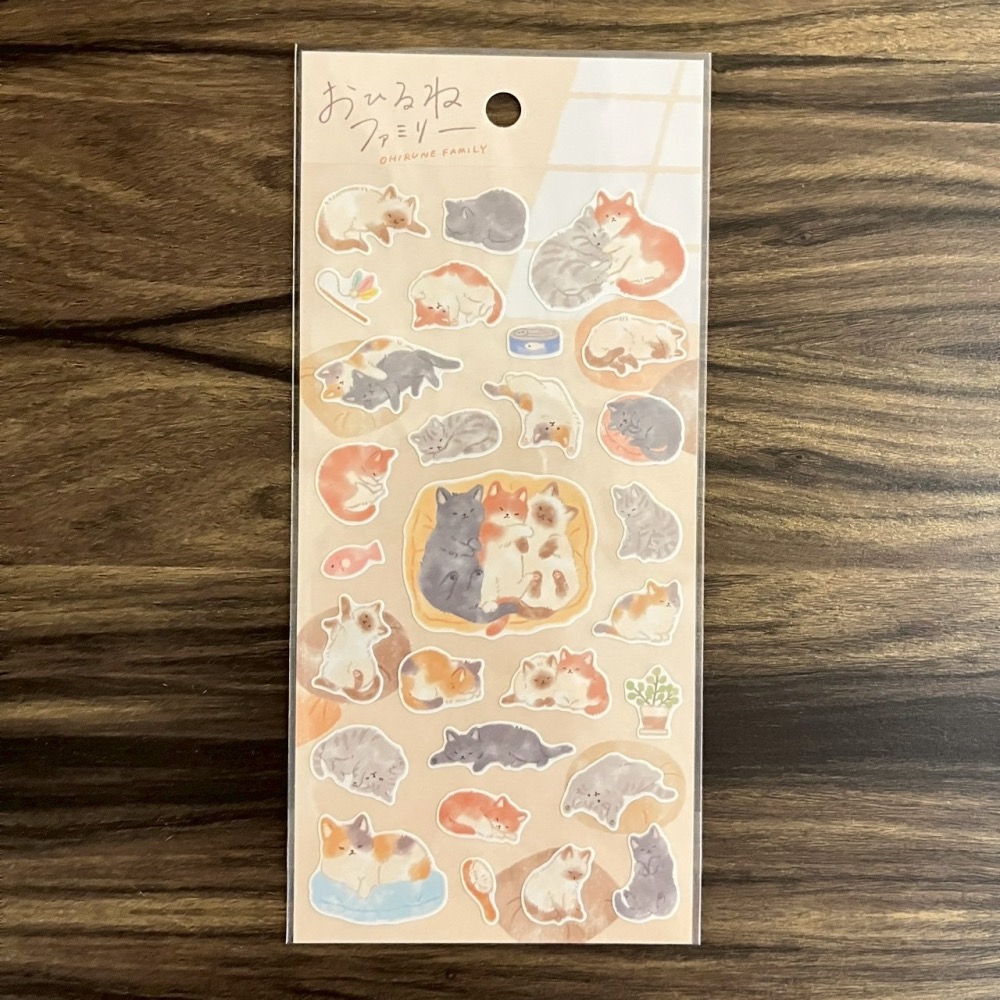 日本製MIND WAVE Nekoyama-san貓咪一家貼紙 手帳貼紙-細節圖2