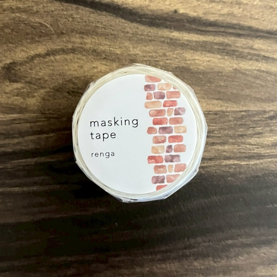 日本製MIND WAVE 復古紅磚磚頭圖案和紙紙膠帶 手帳紙膠帶 貼紙-細節圖2