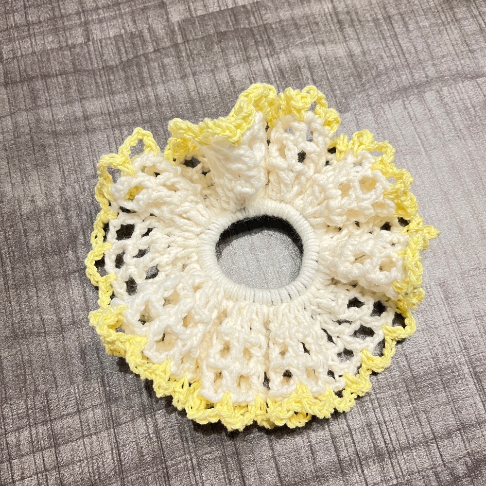 Jenny’s good life 手作毛線鏤空格子花邊寬版大腸圈 髮圈-規格圖10