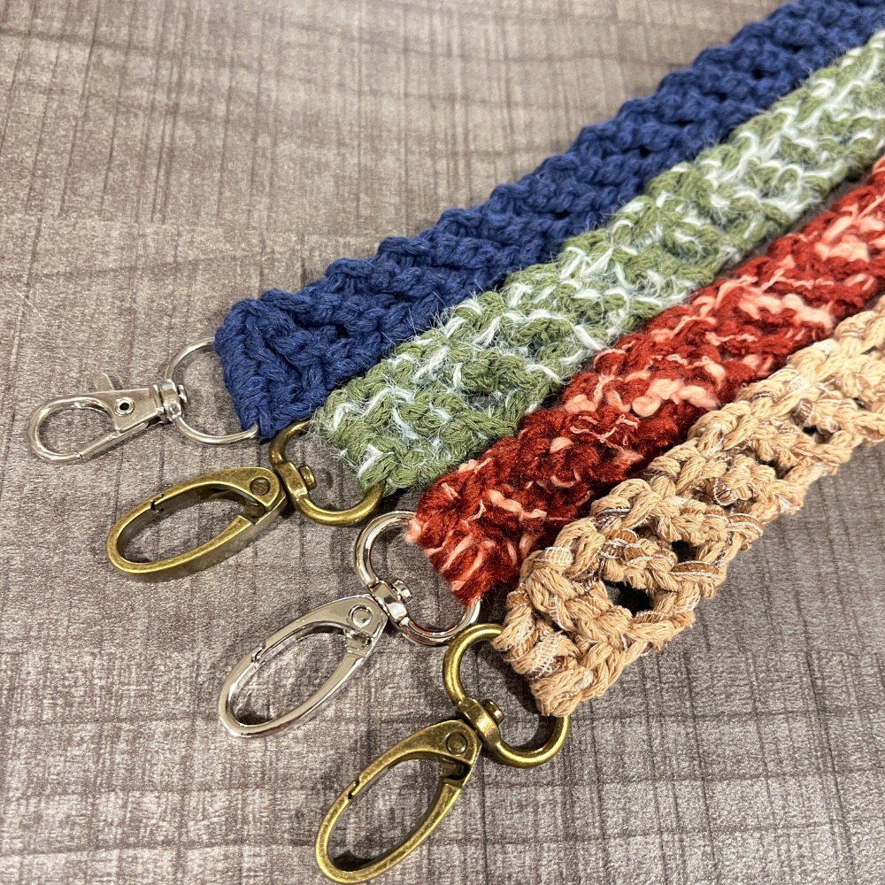 Jenny’s good life 手作毛線鏤空交叉條紋手機背帶 手機掛繩 手機繩-細節圖2