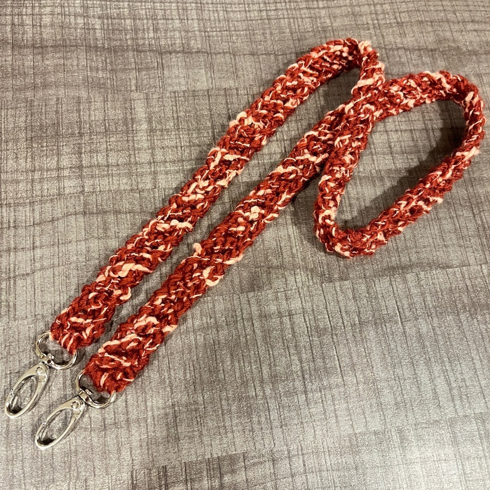 Jenny’s good life 手作毛線鏤空交叉條紋手機背帶 手機掛繩 手機繩-細節圖6