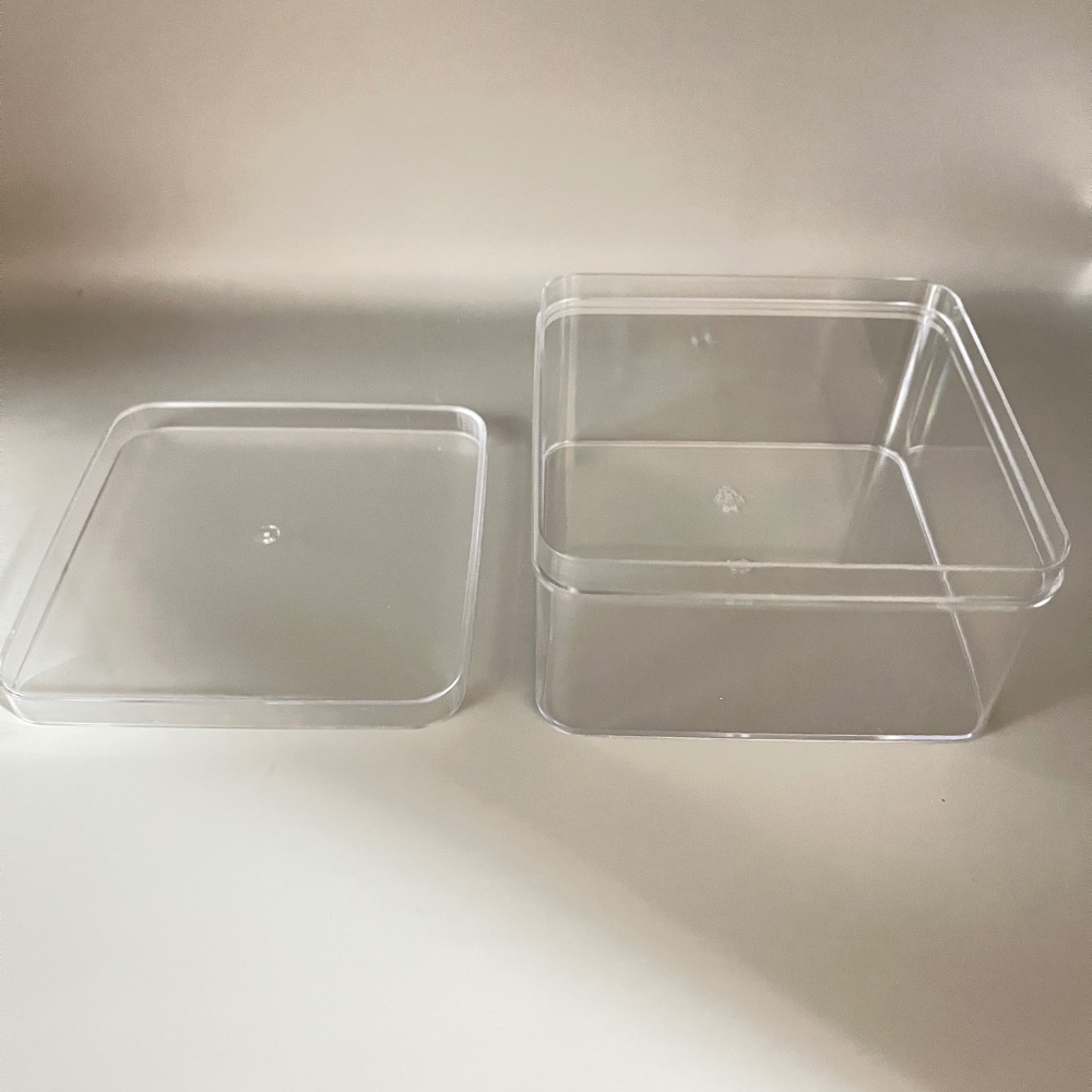 正方形塑膠盒 方形透明盒 包裝盒 餅乾盒 甜點包材 甜點盒 10.5公分-細節圖2