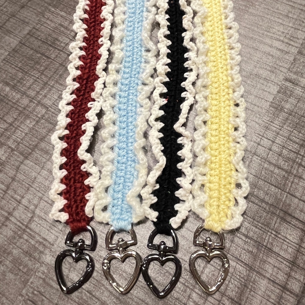 Jenny’s good life 手作毛線鏤空波浪花邊手機背帶 手機繩 手機掛繩 包包背帶-細節圖3