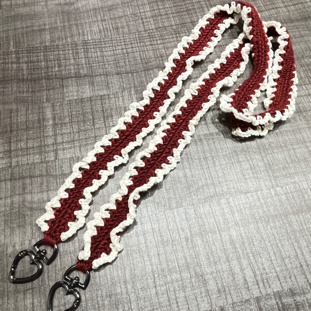 Jenny’s good life 手作毛線鏤空波浪花邊手機背帶 手機繩 手機掛繩 包包背帶-細節圖4