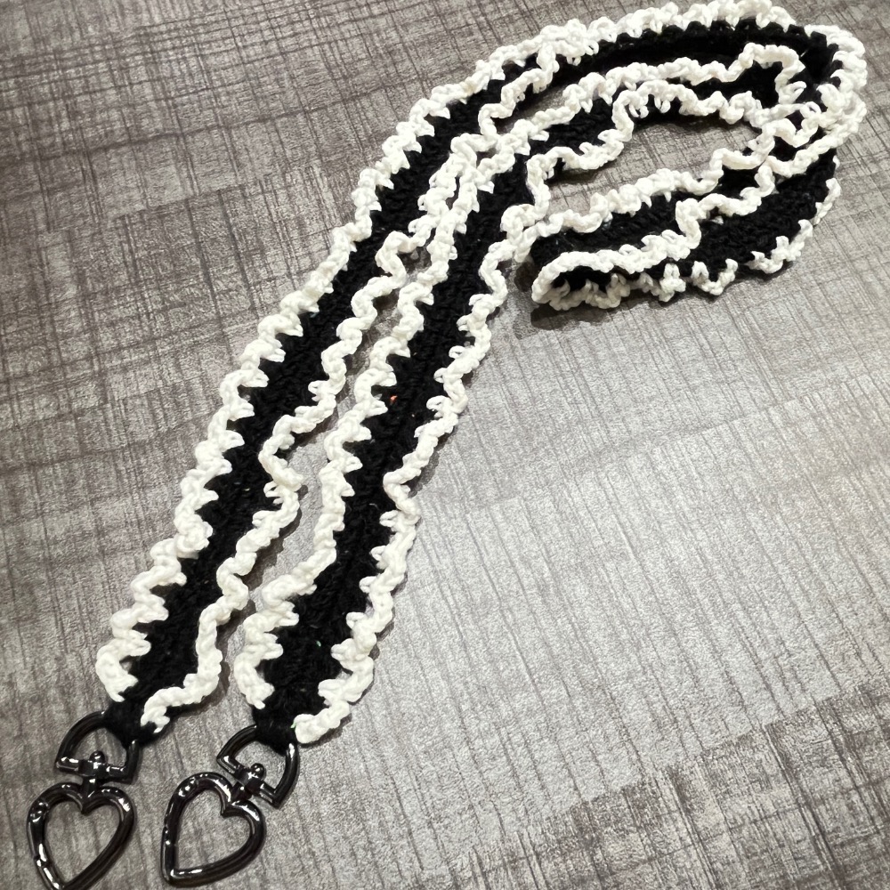 Jenny’s good life 手作毛線鏤空波浪花邊手機背帶 手機繩 手機掛繩 包包背帶-細節圖7