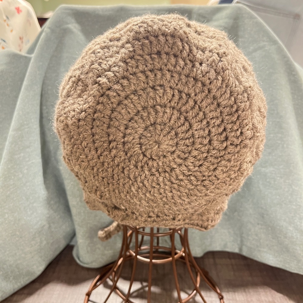 Jenny’s good life 手作毛線咖灰波浪花邊遮耳毛帽 遮耳帽-細節圖3