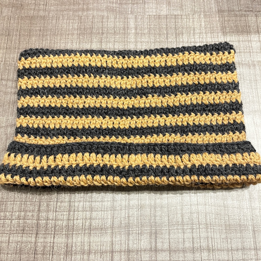 Jenny’s good life 手作毛線黑色咖啡條紋貓耳毛帽 貓耳帽 手作毛帽-細節圖3