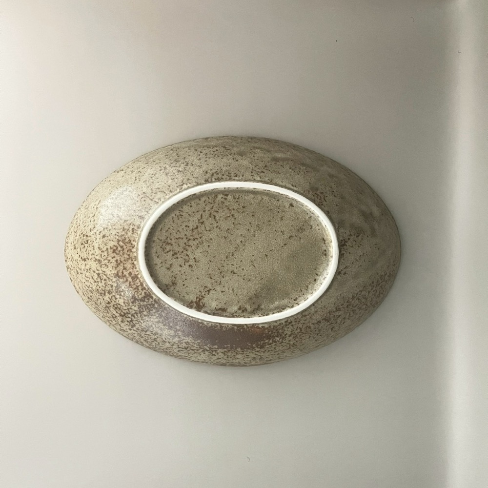 日本製美濃燒米綠色橢圓陶瓷盤 餐盤 盤子-細節圖2