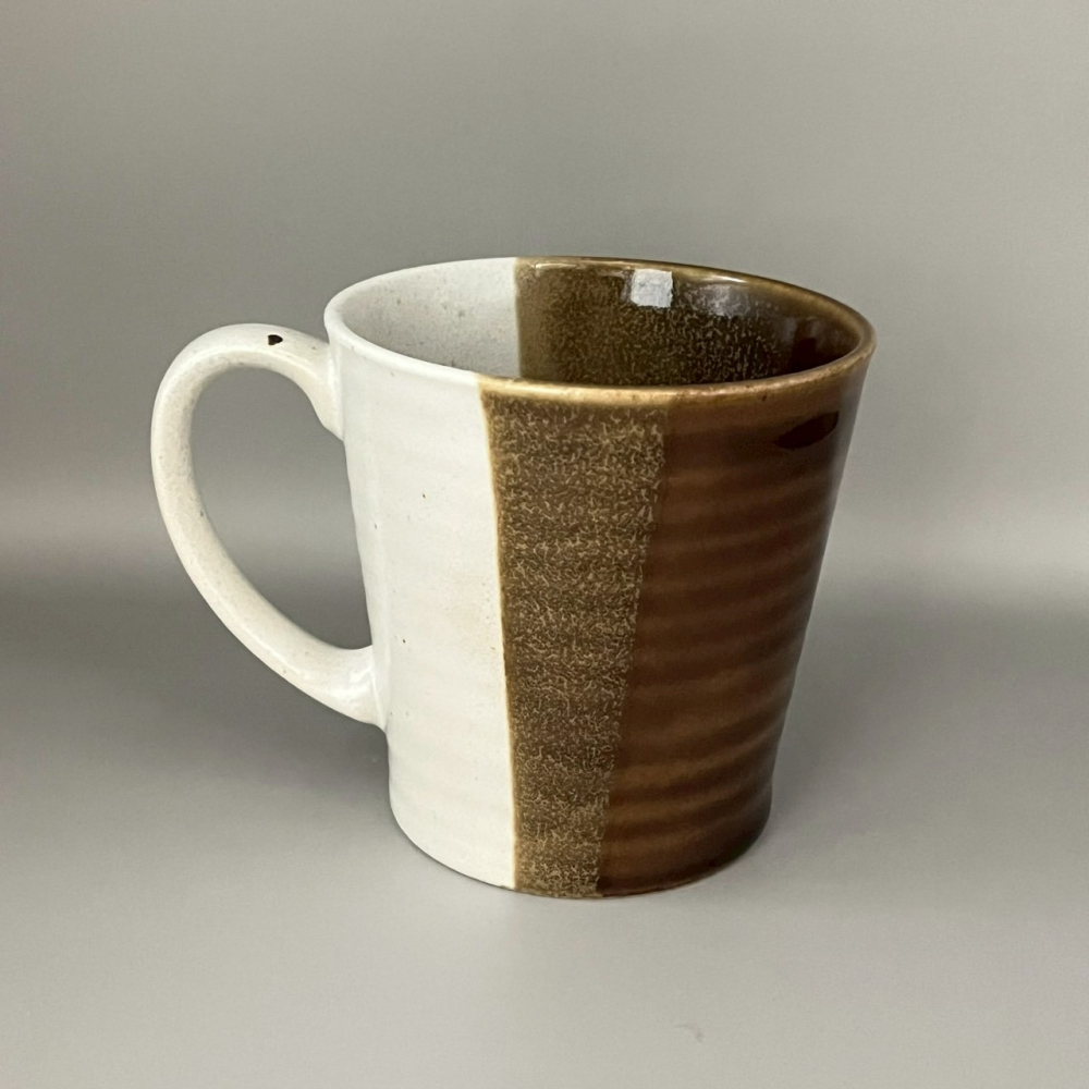 日本製咖啡色漸層色塊簡約質感陶瓷馬克杯 杯子 水杯 300ml-細節圖2