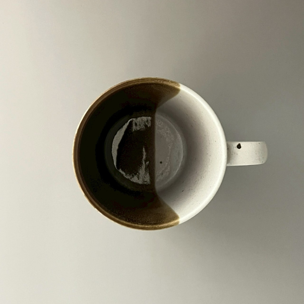 日本製咖啡色漸層色塊簡約質感陶瓷馬克杯 杯子 水杯 300ml-細節圖3